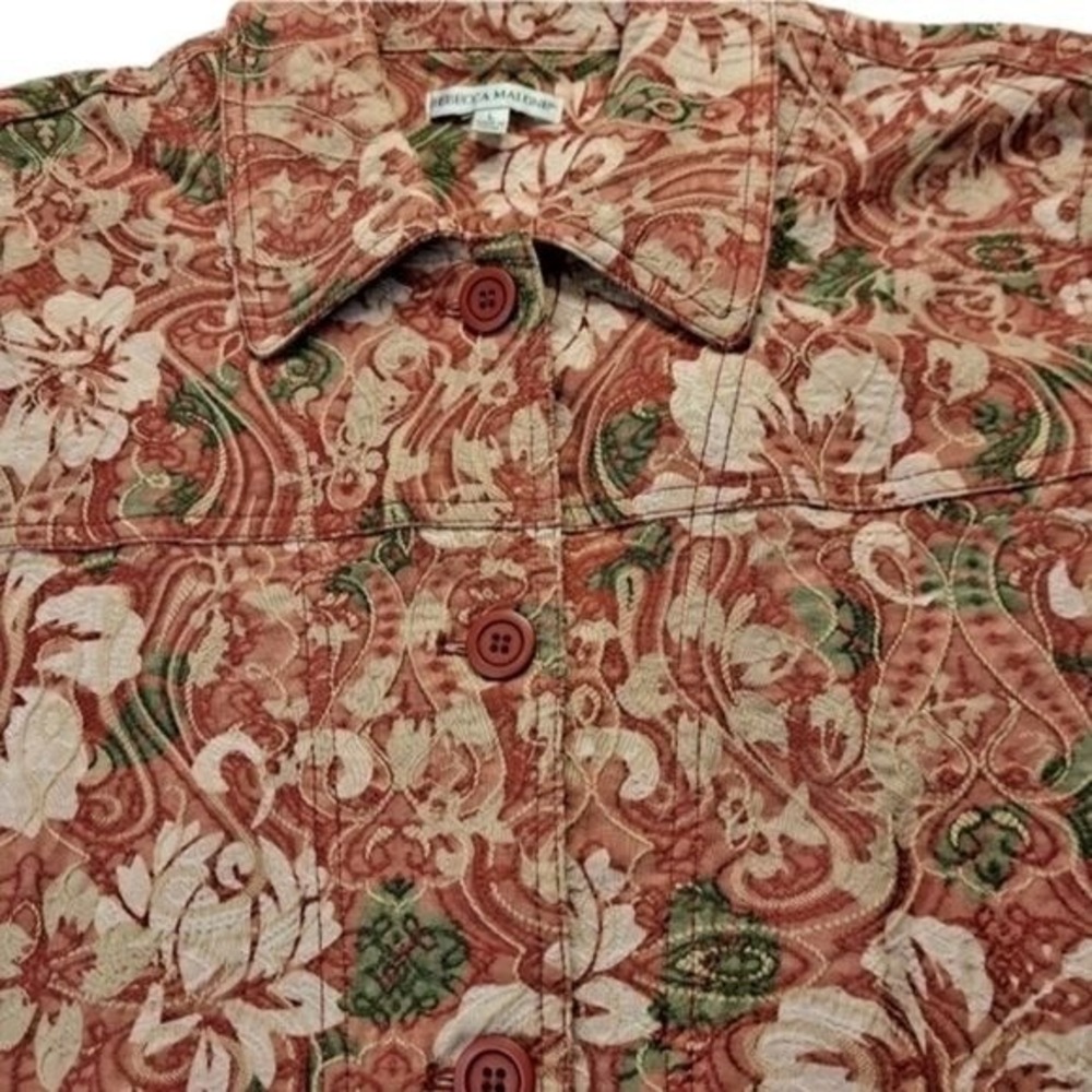 Rebecca Malone Vintage Women's Floral Quilt Pink & Green Size L - Picture 4 of 13
